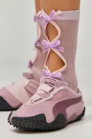 Out From Under Cut-out Bow Glitter Socks