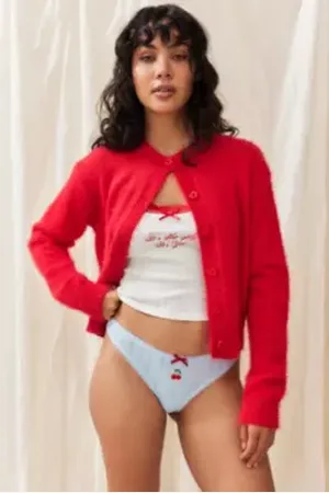Out From Under Cherry Pointelle Thong