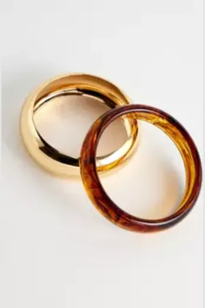 Urban Outfitters UO Tortoiseshell & Metal Bangles 2-Pack at