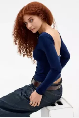 Urban Outfitters UO Lia Long Sleeve Backless Top