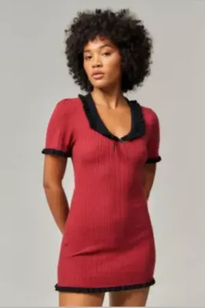 Kimchi Blue Mia Knit Collared Mini Dress