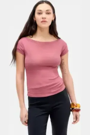 Urban Outfitters UO Frankie Short Sleeve Slash Top