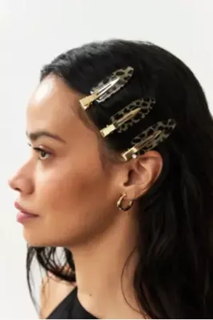 Urban Outfitters Leopard Print Creaseless Hair Clip Set