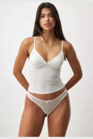 Out From Under Hottie Mesh Embroidered Thong