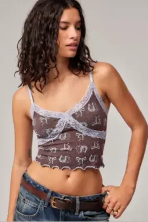 Urban Outfitters UO Lace Cross Western Cami Top