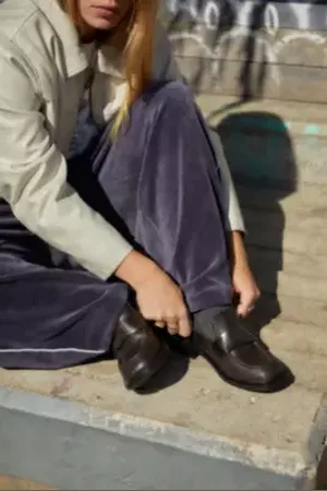Urban Outfitters UO Distressed Square Leather Loafers