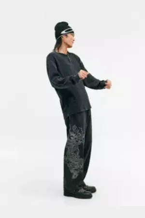 ED HARDY UO Exclusive Dragon Embroidered Jeans