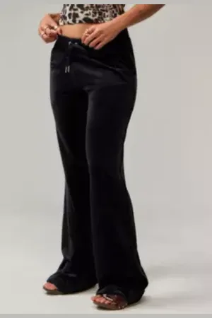 Juicy Couture Low-Rise Velour Flare Track Pants