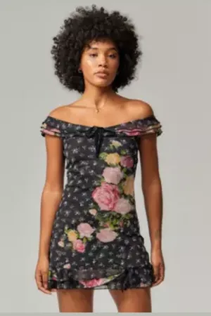 Kimchi Blue Albany Bardot Floral Mini Dress