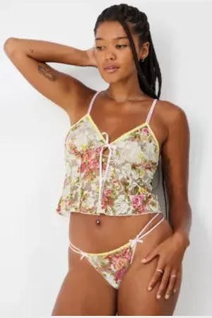 Out From Under Mindy Floral Lace Thong XL at Urban Outfitters