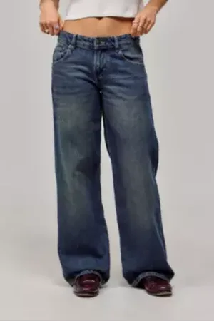 Motel Low Rise Parallel Wide Leg Jeans