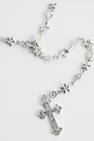 Silence + Noise Petal Link Cross Lariat Necklace