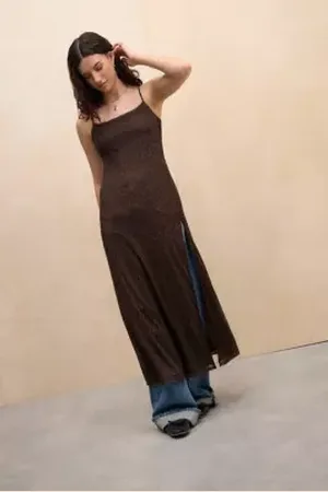 Urban Outfitters UO Square Neck Mesh Maxi Dress