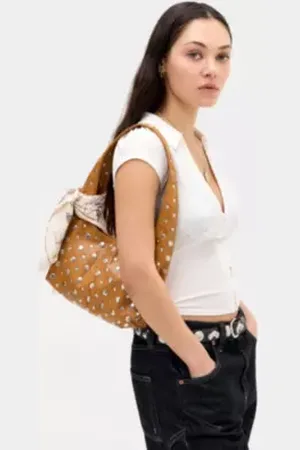 Urban Outfitters UO Mini Faux Leather Trapeze Studded Bag
