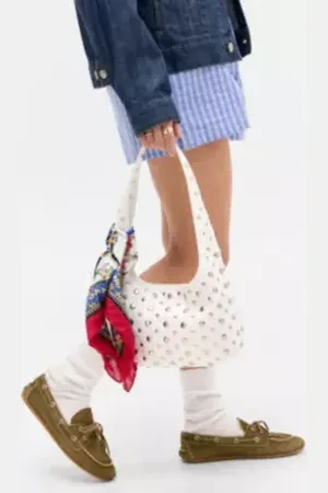 Urban Outfitters UO Mini Faux Leather Trapeze Studded Bag