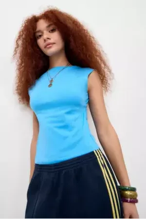 Urban Outfitters UO Lia Short Sleeve Backless Cotton Top