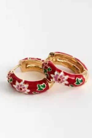 Urban Outfitters UO Enamel Hoop Earrings