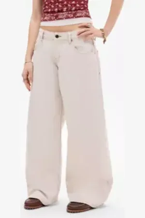 Motel Ecru Low Rise Roomy Jeans