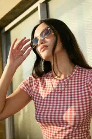 Urban Outfitters UO Jen Metal Rectangle Sunglasses