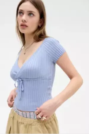 Urban Outfitters UO Surplice Short Sleeve Top