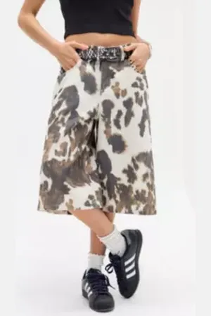 The Ragged Priest Cow Print Jorts 28 at Urban Outfitters