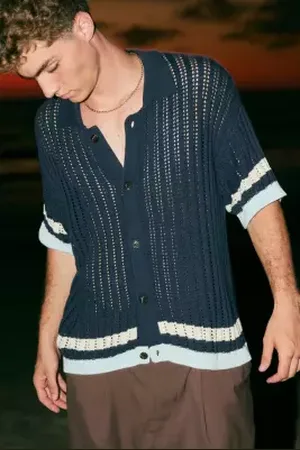 BDG Navy Norwich Topped Polo