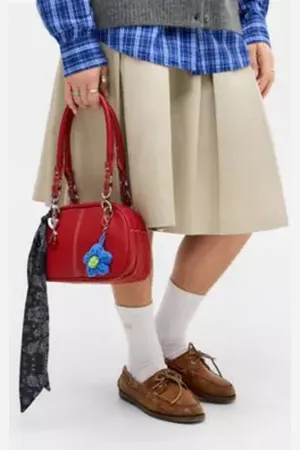 BDG Izzy Washed Faux Leather Bowler Bag