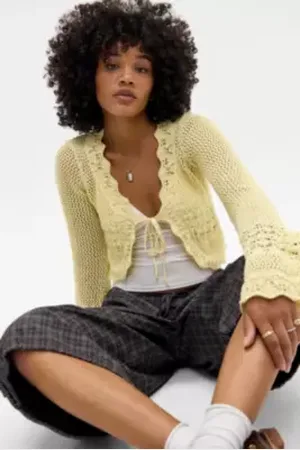 Urban Outfitters UO Rhodes Stitchy Tie-Front Cardigan
