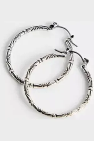 Silence + Noise Daisy Etched Hoop Earrings