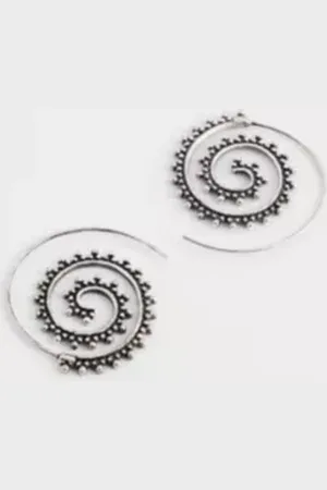 Silence + Noise Ornate Spiral Hoop Earrings