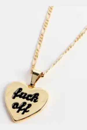 Silence + Noise F*ck Off Slogan Pendant Necklace