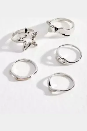 Silence + Noise Molten Star Rings 5-Pack