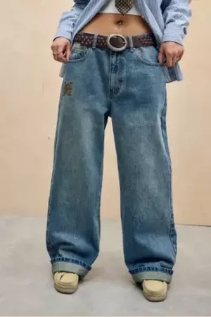 ED HARDY UO Exclusive Tobacco Embroidered Jeans