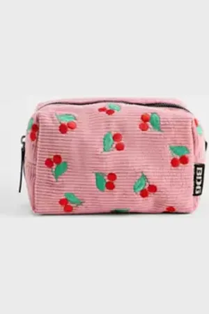 Urban Outfitters UO Novelty Cherry Corduroy Makeup Bag