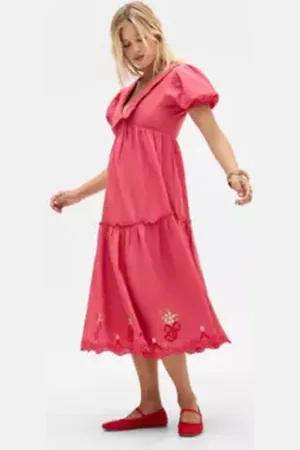 Kimchi Blue Hunter Embroidered Midi Dress