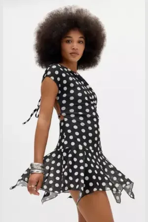 Silence + Noise Alyssa Backless Mesh Mini Dress