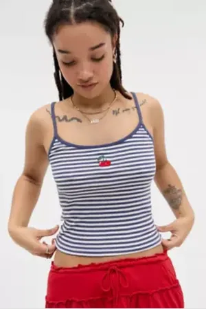 Urban Outfitters UO Stripe Cherry Motif Cami