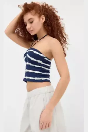 Urban Outfitters UO Ines Textured Beaded Bandeau Top