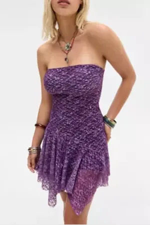 Silence + Noise Edith Bandeau Lace Mini Dress