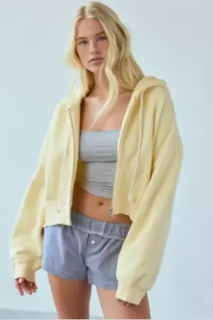 Out From Under Hoxton Cropped Zip Up Hoodie
