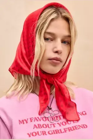 Urban Outfitters UO Silky Warped Polka Dot Headscarf