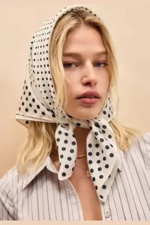 Urban Outfitters UO Silky Warped Polka Dot Headscarf