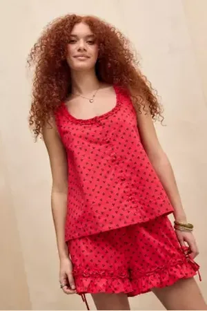 Damson Madder Mafalda Ruffle Neck Top