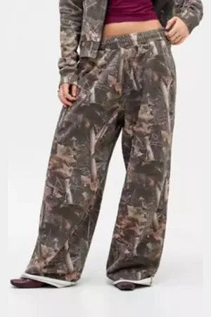 Jaded London Woodland Camo Baggy Monster Joggers L at Urban Outfitters