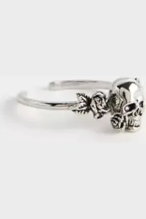 ED HARDY Skull & Rose Adjustable Ring