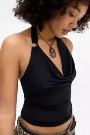 Silence + Noise Coyote Ring Halter Top