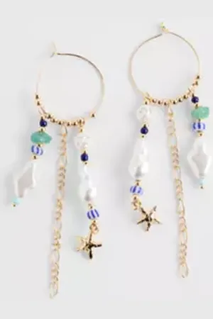 Silence + Noise Ocean Charm Hoop Earrings