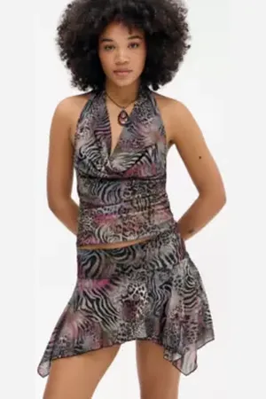 Silence + Noise Riley Mesh Skort XL at Urban Outfitters