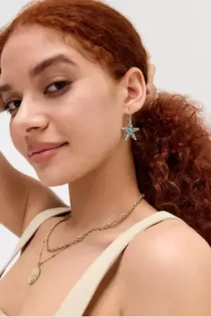Silence + Noise Etched Star Earrings