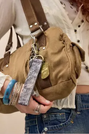 BDG Camo Tab Keyring at Urban Outfitters